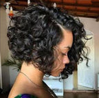 ccXrC Short Afro Curly Bob Wig Bob Wigs for Black Women Curly Synthetic Hair Wig Short Curly Bob Hairstyles for Women Natural Looking Daily Party Wig