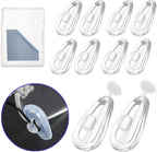 Eyeglass Nose Pads with Push-in, 5 Pairs Soft Silicone Air Chamber Glasses Nose Pad Replacement Kit, Anti Slip Nose Piece/Nose Pads for Glasses Eyeglasses Sunglasses Glasses Cleaning Cloth