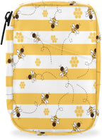 Cute Bee Pill Case - Yellow 7 Day Weekly Medicine Organizer, Travel Size Vitamin Container, Compact Portable Holder With Zipper