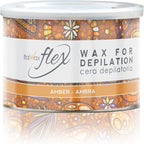 Italwax Flex Amber - 397g / 14oz - Soft wax for hair removal - Unscented - Liposoluble syntetic formulation - Ideal for waxing all body area