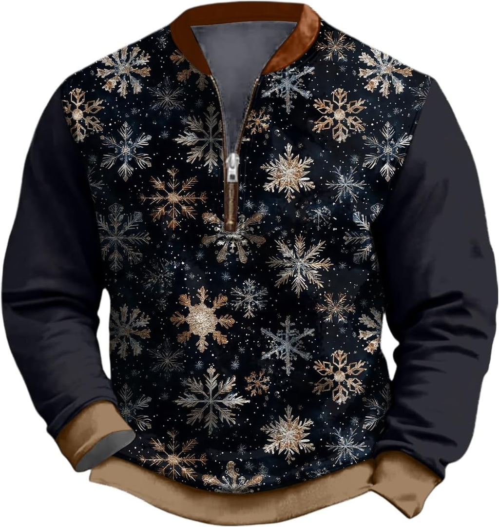 Men's Nightmare Before Christmas Sweatshirt Quater Zip Fleece Pullover Graphic Big and Tall Comfy Hoodies