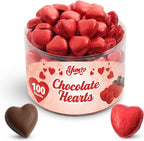 Fathers Day Milk Chocolate Hearts Candy, Pack of 100 Count Small Heart Shaped Chocolates Individually Wrapped, Ideal Mini heart chocolate bulk for Valentines Day, Classroom Exchanges and Sharing with Friends