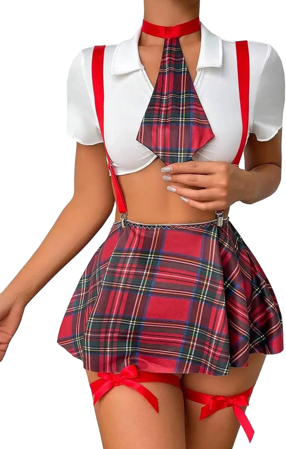 Sexy Schoolgirl Lingerie Set for Women - Cosplay Roleplay Costume Halloween Outfit