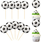 Hooqict 40Pcs Soccer Cupcake Toppers Soccer Ball Birthday Cake Topper Decorations Cupcake Picks for Kids Boys Men Sports Theme Birthday Party Decorations Game Day Party Supplies