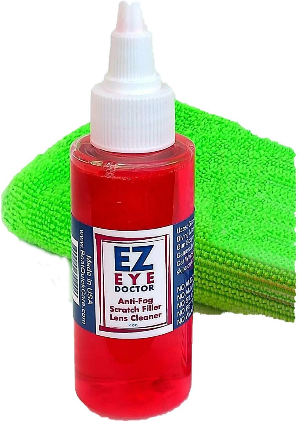 EZ EYE DOCTOR GLASSES CLEANER (2 oz + CLOTH). ANTI-STATIC ANTI-FOG
