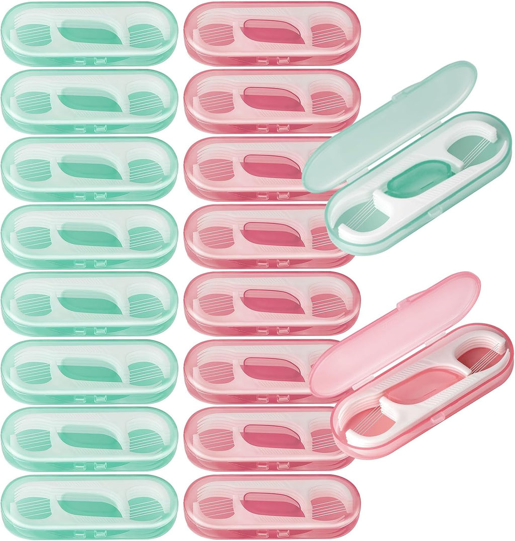Travel Floss,160 PCS Portable Flossers Dental Picks,16 Pack Individually Cases with Flossing Pick,Floss Sticks for Adults Teeth Cleaning, Sealed Storage Ideal for Family, Hotel, Trip