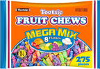 Tootsie Roll Fruit Chews Mega Mix 8 Flavors- 4 Pounds of Soft Fruity Rainbow Candy – 5 Classic Flavors Plus 3 BONUS Flavors - Peanut and Gluten Free (275 Pieces) - Packaging May Vary