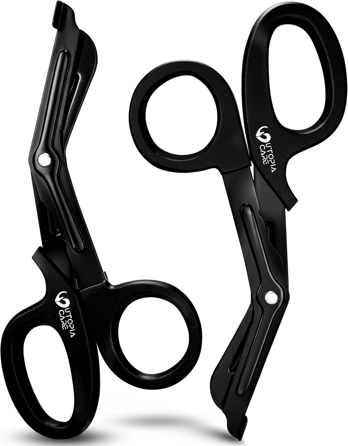 Utopia Care Medical Scissors Pack of 2, Stainless Steel EMT Trauma Shears for Nurses, Bandage Scissors with Stainless Steel Blades, All Purpose Surgical Shears, Black