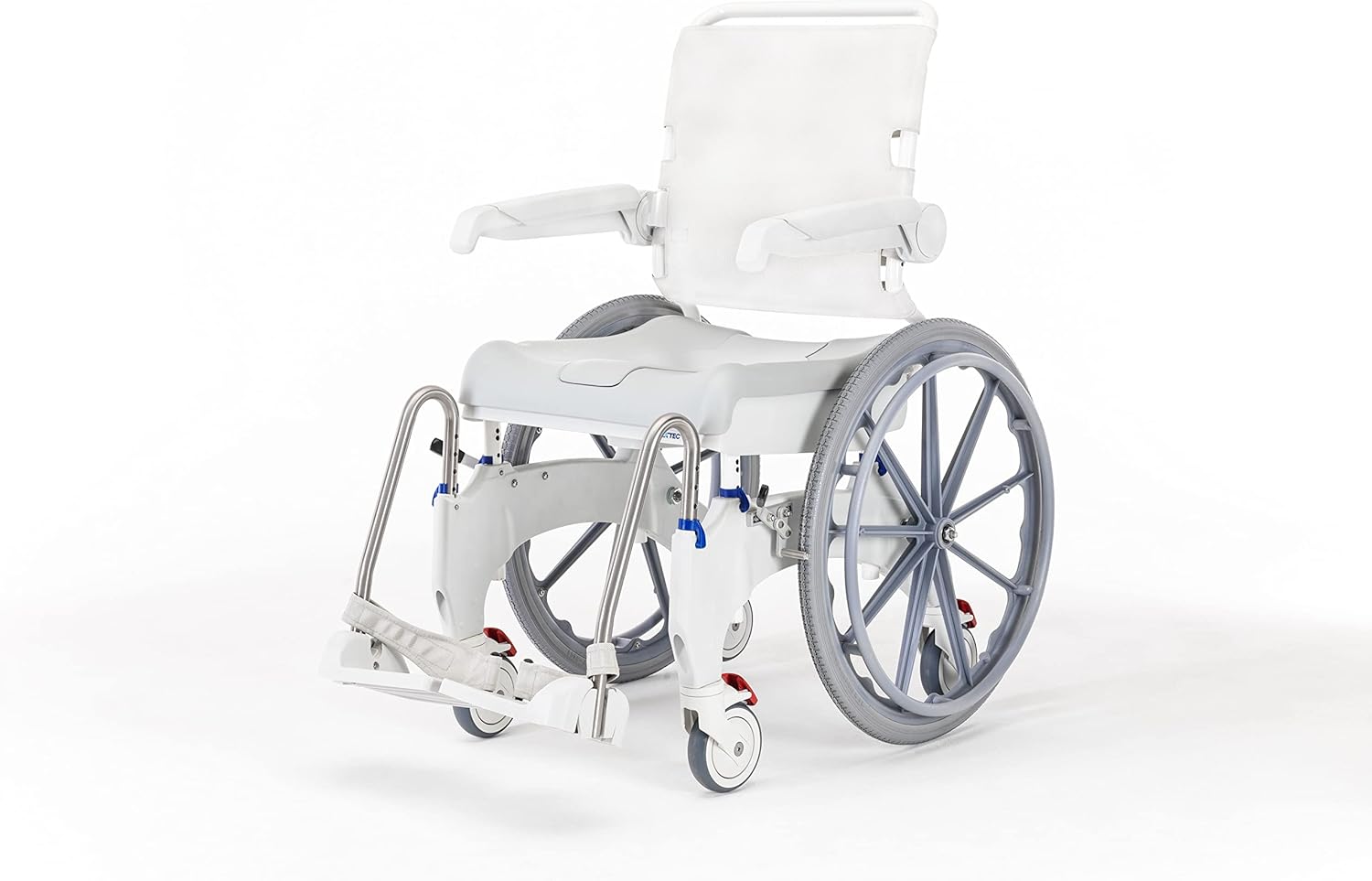 Invacare OCEANERGOSP Aquatec Ocean Ergo Rolling Shower Wheelchair with Self-Propelled Wheel and Commode