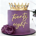 Gold Acrylic Twenty Eight Cake Topper, Mirror 28th Birthday Party Cake Decoration, Cheers to 28 Years Party Cake Decorations, 28th Anniversary Party Supplies.