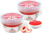 Soeos Peach Popping Boba,1.2lbs (550g) Pack of 2, Bursting Peach Flavor Pearls for Bubble Tea, Desserts, and Drinks