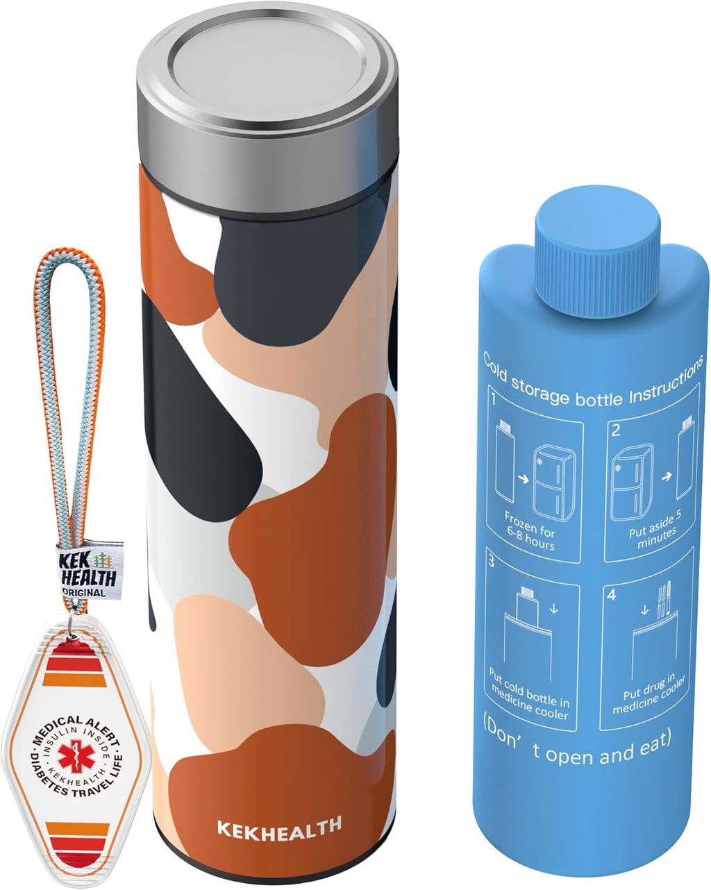 Compact 60H Insulin Pens Cooler Trave Case with QR Medical Travel Tag Medicine Cooler Bag for Travel TSA Approved EpiPen Carry Case Diabetic Travel Kits with Biogel Ice Pack（Haven）