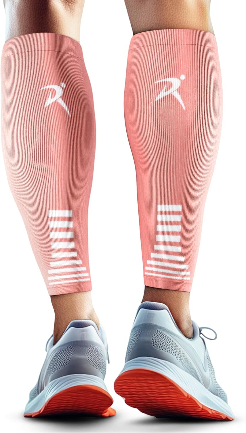Rymora Calf Compression Sleeves Men Women - Leg Compression Sleeve Footless Socks - Shin Splint Relief Fitness Running
