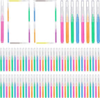 GOUWEIBA 100 pcs Braces Brush Disposable Interdental Brush Toothpick Dental Flossing Head Oral Dental Hygiene Flosser Tooth Cleaning Tools (Mixed Color)
