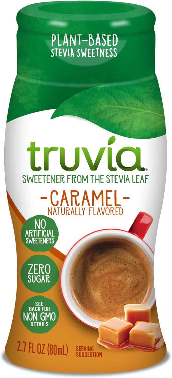 Truvia Zero-Calorie Liquid Sweetener from the Stevia Leaf, 2.7 Fl Oz bottle, Caramel flavor (Pack of 1)