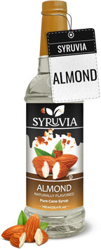 Syruvia Almond Syrup, Natural Flavors, Syrup for Drinks, Lattes, and Desserts – 25.4 fl oz
