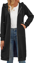 Zeagoo Women's Zip Up Hoodies Oversized Fleece Long Tunic Sweatshirts Casual Long Sleeve 2026 Fall Hoodie Jacket Coat
