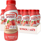 Premier Protein Shake, Strawberries & Cream, 30g Protein, No Added Sugar, 24 Vitamins & Minerals to Support Immune Health, 11.5 fl oz, 12 Pack