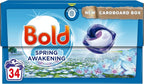 Bold All-in-1 Pods Washing Liquid Capsules 34 Washes, Spring Awakening Washing Detergent, For Brilliant Clean With Built-In Fabric Softener