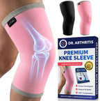 Dr. Arthritis Doctor-Developed Thick Knee Brace Support, Secure Compression Sleeve for Joint Stability (Pink, M)