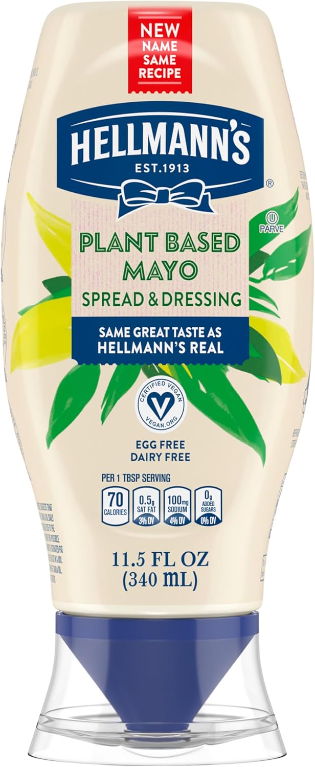 Hellmann's Vegan Dressing and Spread Vegan 1 Ct for a Rich, Creamy Plant-Based Alternative to Mayo Same Great Taste, Plant Based, Free From Eggs 11.5 oz