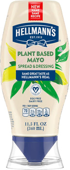 Hellmann's Vegan Dressing and Spread Vegan 1 Ct for a Rich, Creamy Plant-Based Alternative to Mayo Same Great Taste, Plant Based, Free From Eggs 11.5 oz