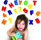 BabyBibi 36 PCS Stick-On Foam Letters & Numbers – Non-Toxic, BPA Free, No Mold Tub Toys – Colorful, Educational, Fun ABC Learning for Toddlers & Babies