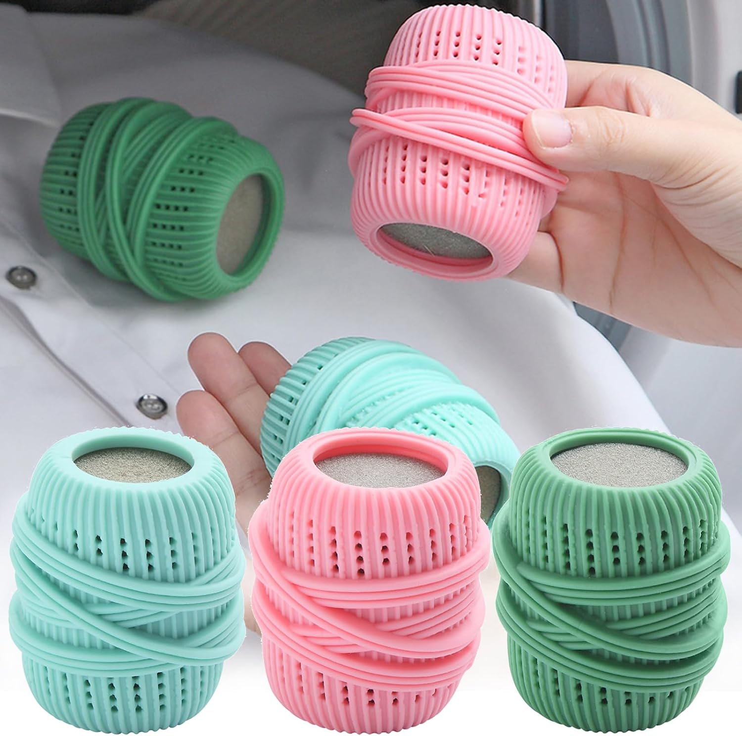 3Pcs Washing Machine Laundry Ball Fabric Softener Ball Dispenser for Washing Machine Laundry Softener Liquid Refillable Ball Cleaning Tool Washing Sponge Household Substitute