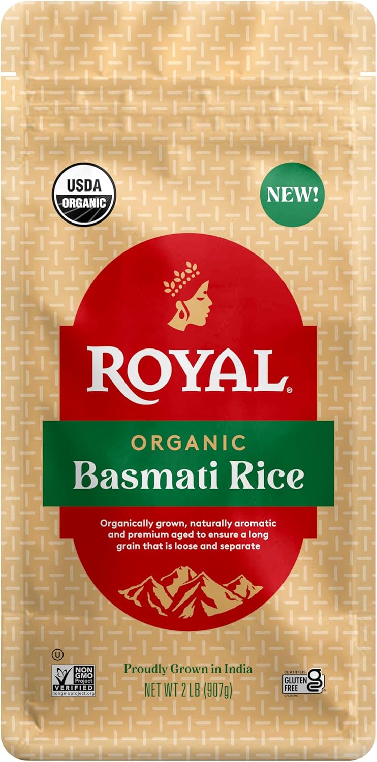 Royal White Basmati Rice - Organic Long Grain Rice, 2 lb