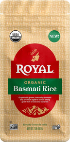 Royal White Basmati Rice - Organic Long Grain Basmati Rice - 2 lb Bag