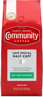 Community Coffee Cafe Special Half-Caff 32 Ounces, Medium Dark Roast Ground Coffee, 32 Ounce Bag (Pack of 1)