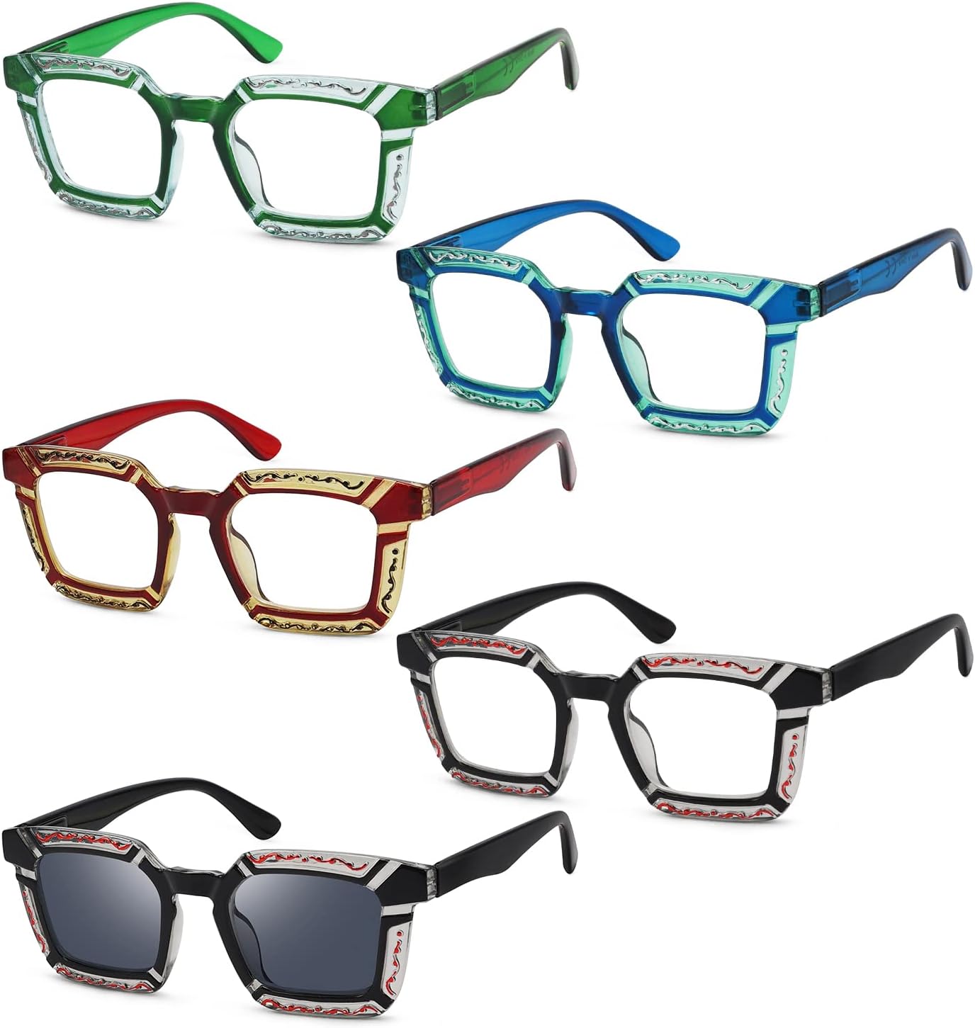 Eyekepper 5-pack Reading Glasses for Women Floral Pattern Design Readers