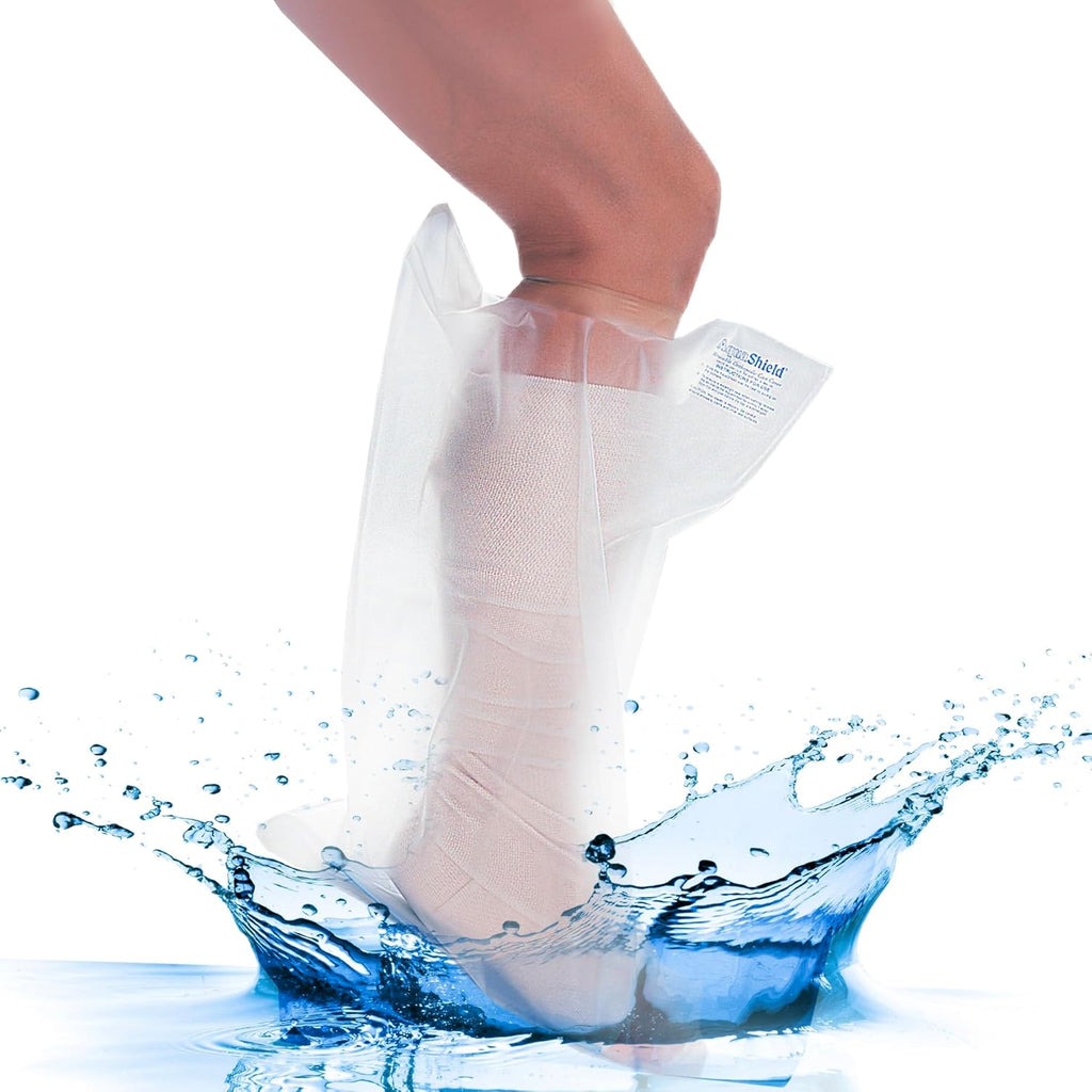 Waterproof Adult Half Leg Cast & Bandage Protector - (L25) Safe for Pool, Bath, & Shower, Reusable, Non-slip sole, Skin-Friendly, Easy to Use - Watertight Seal for Showering - Made in USA