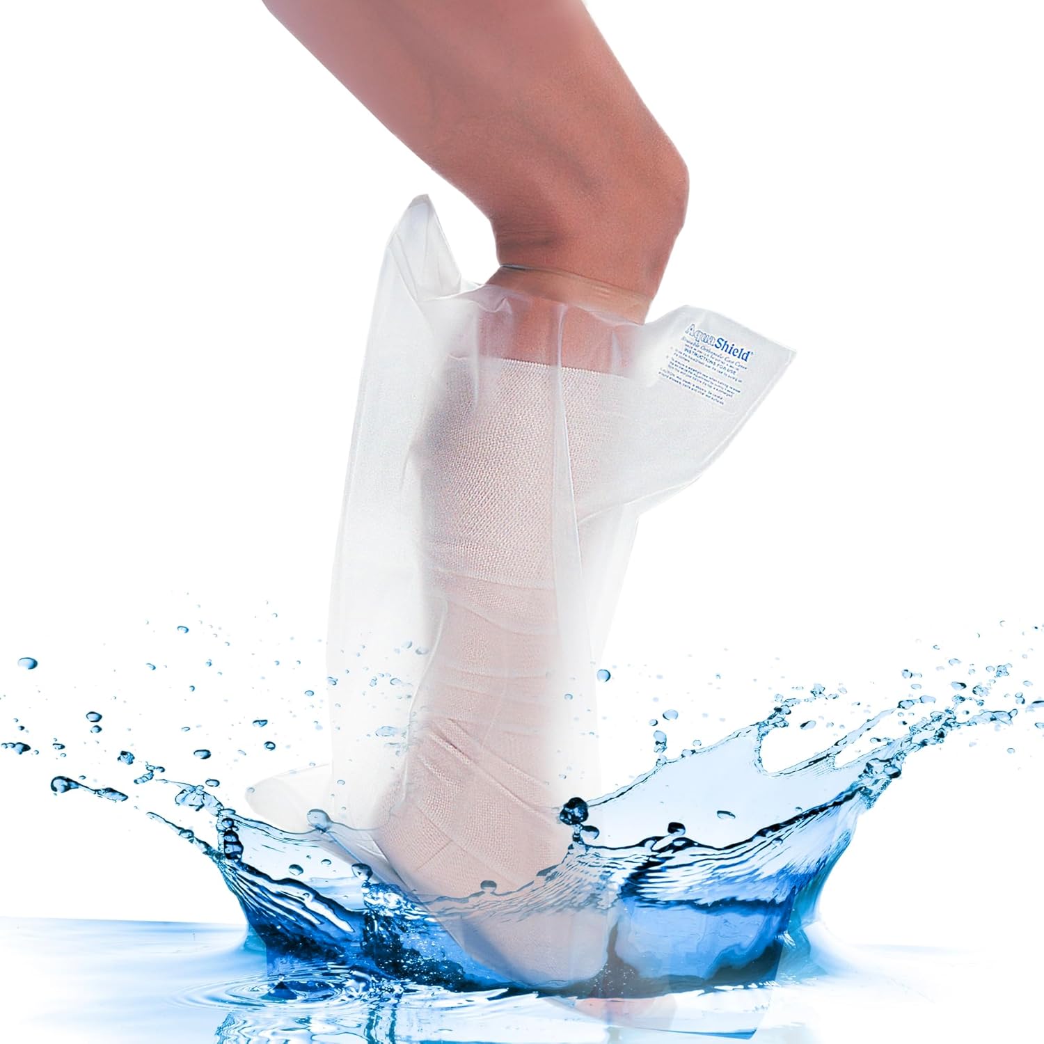Waterproof Adult Half Leg Cast & Bandage Protector - (L25) Safe for Pool, Bath, & Shower, Reusable, Non-slip sole, Skin-Friendly, Easy to Use - Watertight Seal for Showering - Made in USA