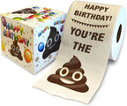 Happy Birthday Toilet Paper Gift - Happy Bday Party Funny Birthday Gift Joke Toilet Paper Prank, Novelty Unique Birthday Presents for Men, Women, Family, Friends - 500 Sheets