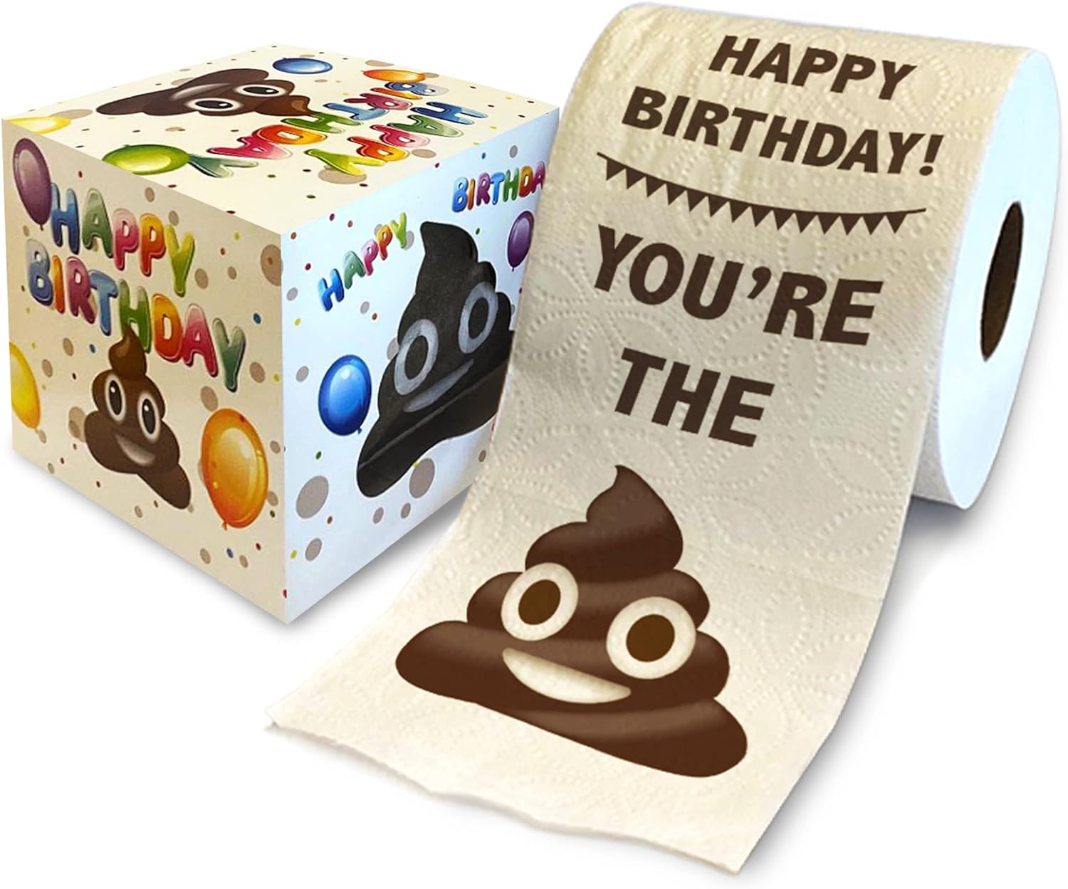Happy Birthday Toilet Paper Gift - Happy Bday Party Funny Birthday Gift Joke Toilet Paper Prank, Novelty Unique Birthday Presents for Men, Women, Family, Friends - 500 Sheets