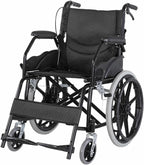 Safety Wheelchair Manual Wheelchairs Carbon Steel Folding Transport Chair Self-propelled Wheelchairs with 16.9 Inch Seat Transport Wheelchair Easy to Carry
