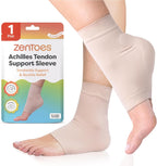 ZenToes Achilles Tendon Support Sleeve, Padded Compression Sleeve for Achilles Tendonitis Relief & Haglunds Heel, Washable Padded Socks & Heel Protectors for Bursitis Relief, 1 Pair