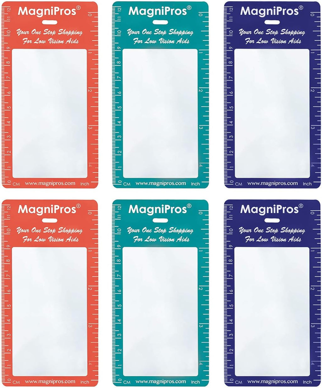 MAGDEPO 3X Bookmark Magnifying Card Pocket Size Plastic Fresnel Lens (6 Pack) for Reading Menus, The Bible, Labels, and Small Texts Easy to Carry by Badge Holder