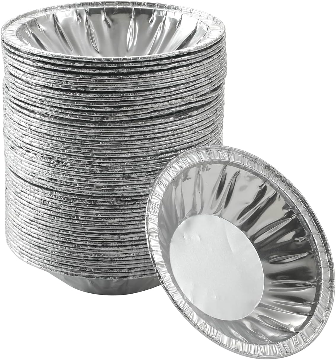 Waytiffer 50 Pack - Pie Pans 4 inch,Mini Pie Tins HEAVY-DUTY Disposable Aluminum Foil Tart/pie Pans for Baking Easily Stack & Store, Freeze & Reheat