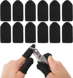 TIESOME 12 PCS Finger Cots Cut Resistant Protector, Finger Covers for Cuts Reusable Gloves Life Extender Anti-Slip Cut Resistant Finger Protectors for Kitchen Work Sculpture Supplies (Black)