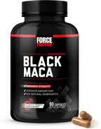 Force Factor Black Maca Root Supplement for Men, 1000mg Maca Negra Extract for Energy, Hormonal Balance & Vitality, Superior Absorption with BioPerine, 90 Capsules