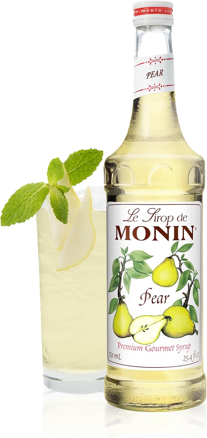 Monin - Pear Syrup | Premium Syrup for Cocktails, Margaritas, Tea & More | Clean Label, No Artificial Flavors, No Artificial Preservatives (BPA-Free Glass, 750 ml)