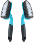 2-Pack Scrub Brush for Cleaning with Long Handle, Medium Firm Brush Bathroom Cleaning Supplies and Bathtub Cleaner and Shower Cleaning, Multi-Scene Use for Kitchen or Carpet