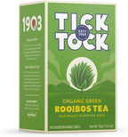 TICK TOCK TEAS Naturally Caffeine Free Red Bush Herbal Green Tea, 40 Count, Organic Rooibos Green Tea, 2.5 Oz