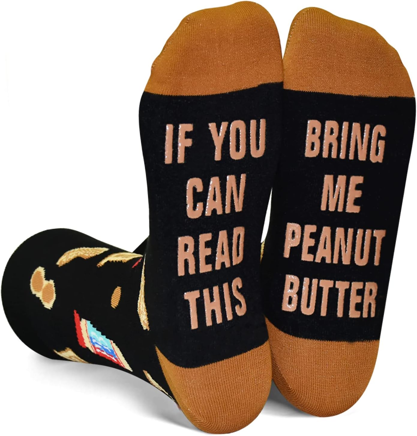 GOLIN If You Can Read This Funny Saying Non-Slip Socks, Novelty Gifts for Men Women Teens Food Lover