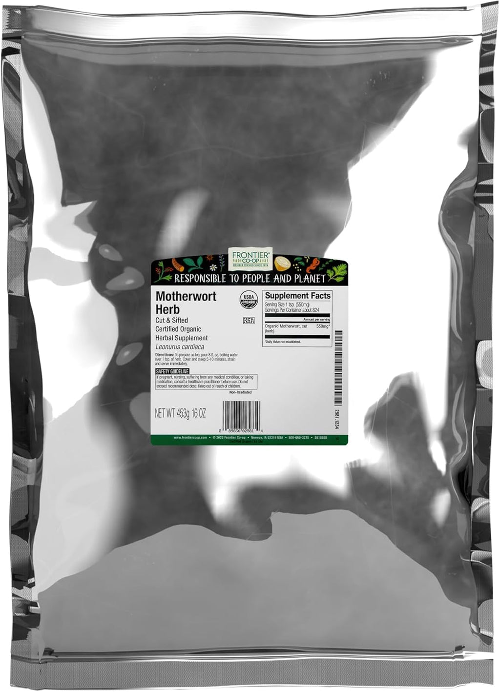 Frontier Co-op Organic Cut and Sifted Motherwort Herb 1lb