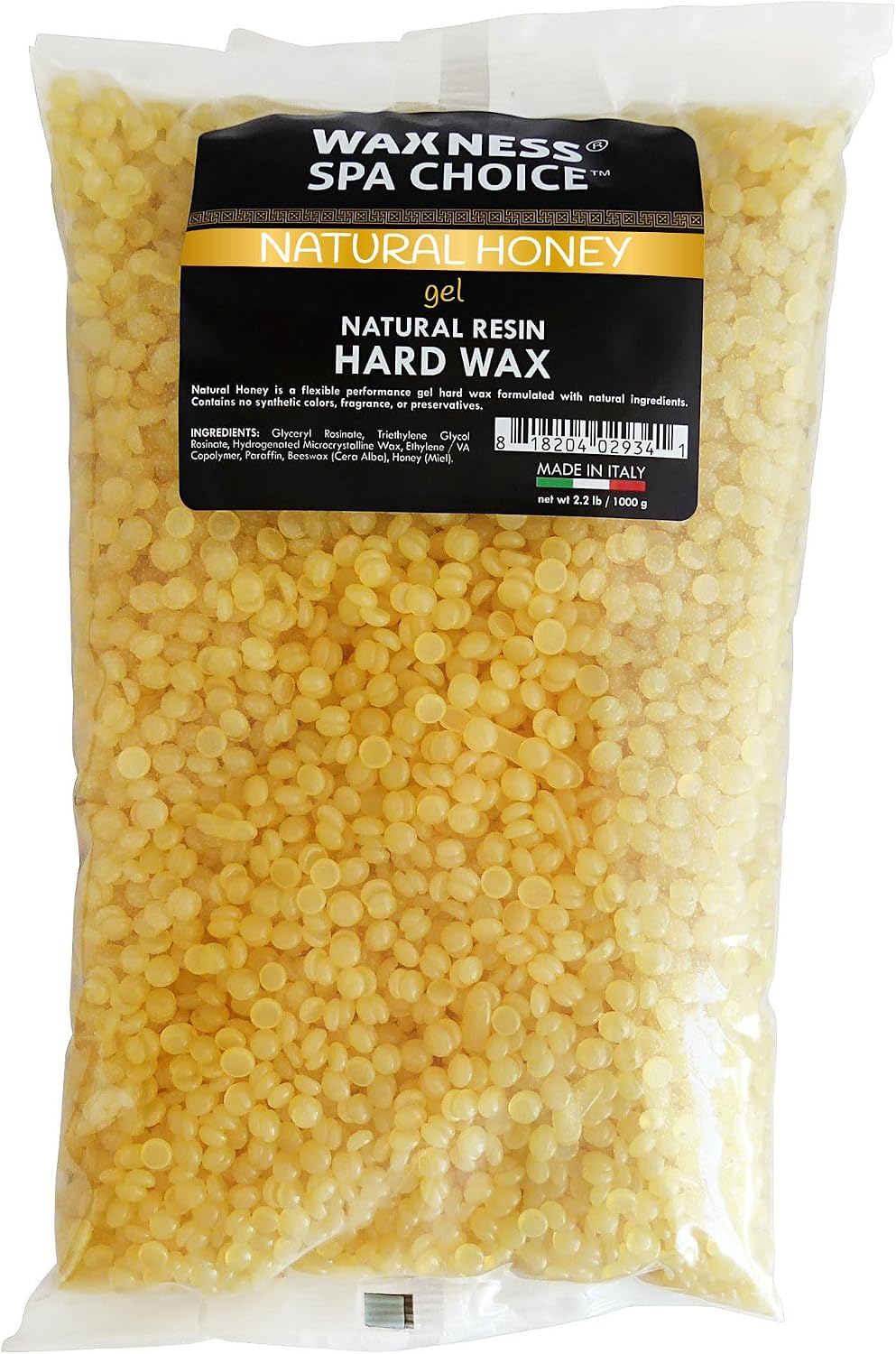 Waxness Spa Choice Natural Honey Gel Hard Wax Beads 2.2 lb / 1 kg