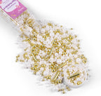White Deluxe Gold Sprinkles for Cake Decorating 4.23ounce - Sugar Mix Contains Star & Pearl Sprinkles for Cupcake Toppers, Ice Cream, Candy, Cookie Decorations - Holiday Party Supplies