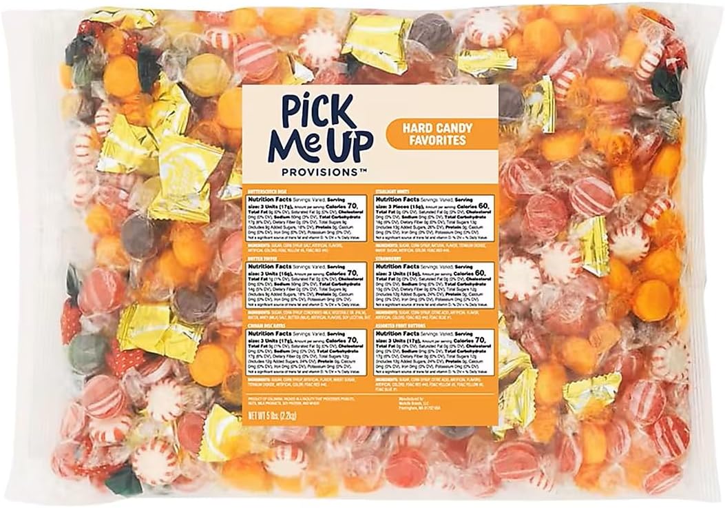 Pick Me Up Candy Favorites Hard Candy, 80 oz, Individually Wrapped, Easy to Share